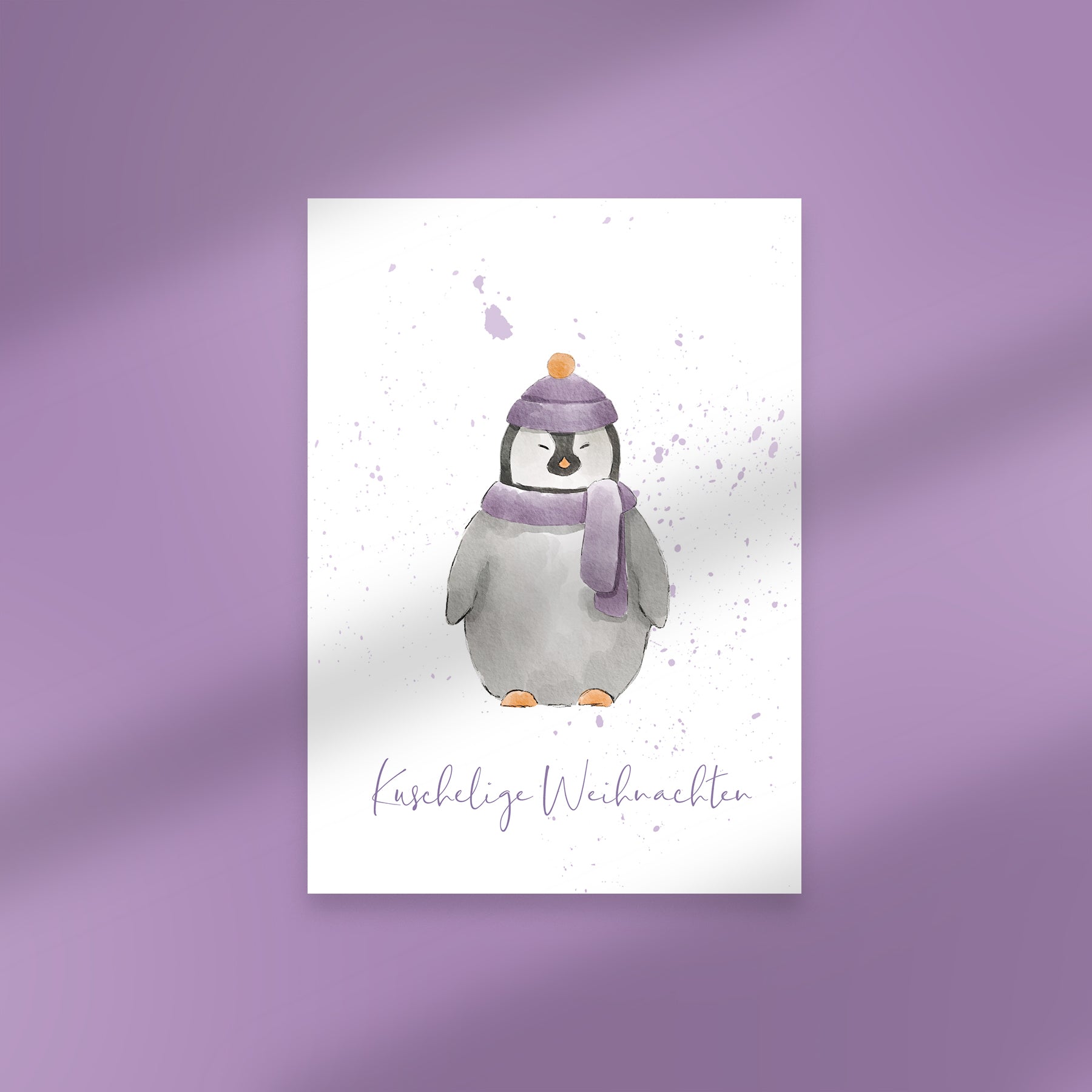 Karte XMAS Paula Pinguin