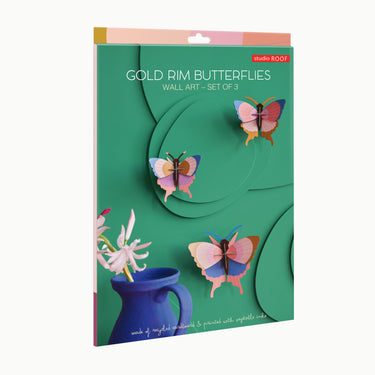 Gold Rim Butterflies, 3er Set