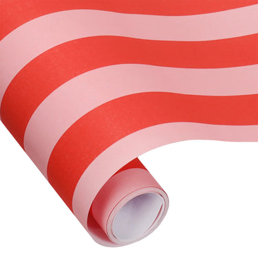 Geschenkpapier Stripes, rot-rosa