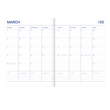 Terminplaner 2026/2027, 18 Monate, Stripes lavendelblau