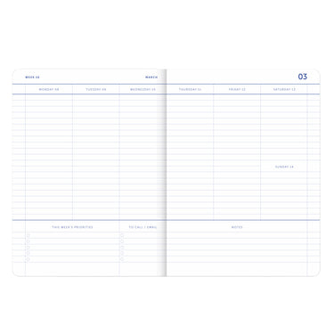 Terminplaner 2026/2027, 18 Monate, Stripes blue