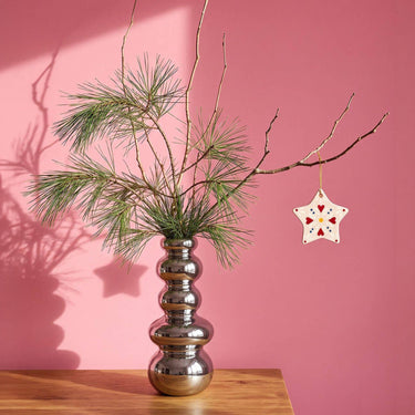 Keramikanhänger Stern, Rosa