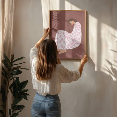 Poster Frau im gepunkteten Kleid