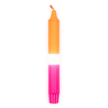 Dip-Dye Kerze, orange-pink