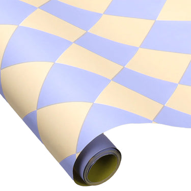 Wende-Geschenkpapier Raute, vanille-pastellblau