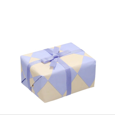 Wende-Geschenkpapier Raute, vanille-pastellblau