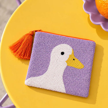 Enten Clutch mit Glasperlen