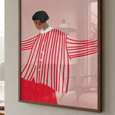Poster Rote gestreifte Jacke