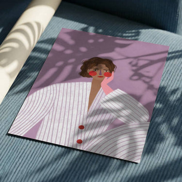 Poster Frau in Nadelstreifenrobe